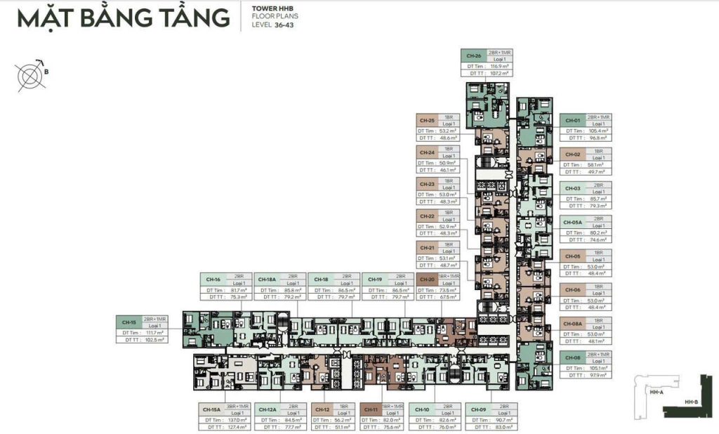 mặt bằng layout masterise homes cao xà lá
